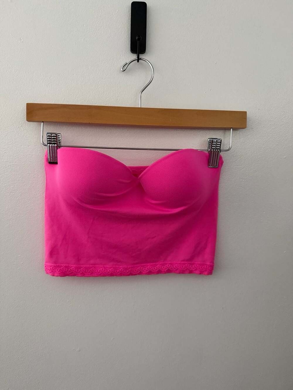 Victoria's Secret Neon Pink Seamless Little Crop Bustier Bandeau Top